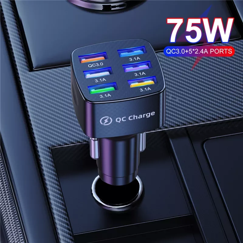 Lovebay Fast Charging Car Charger 75W 15A Multiple Ports Plug QC 3.0 Car Adapter USB LED Charger For Xiaomi Samsung Huawei Etc.
Lovebay Fast Charging Car Charger 75W 15A Multiple Ports Plug QC 3.0 Car Adapter USB LED Charger For Xiaomi Samsung Huawei Etc.