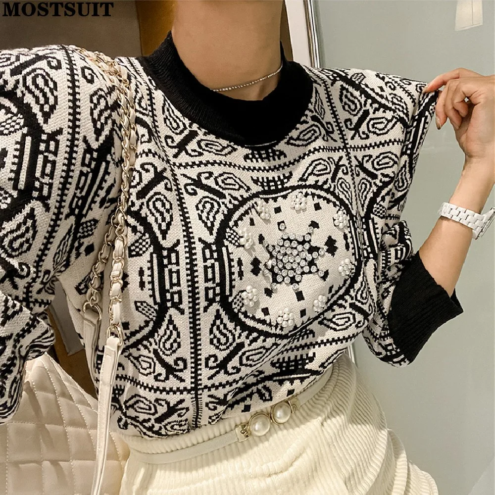 Beading Jacquard Korean Sweater Women 2023 Spring Stylish Fashion Streetwear Crop Tops Pullovers Long Sleeve Round Neck Jumpers
Beading Jacquard Korean Sweater Women 2023 Spring Stylish Fashion Streetwear Crop Tops Pullovers Long Sleeve Round Neck Jumpers