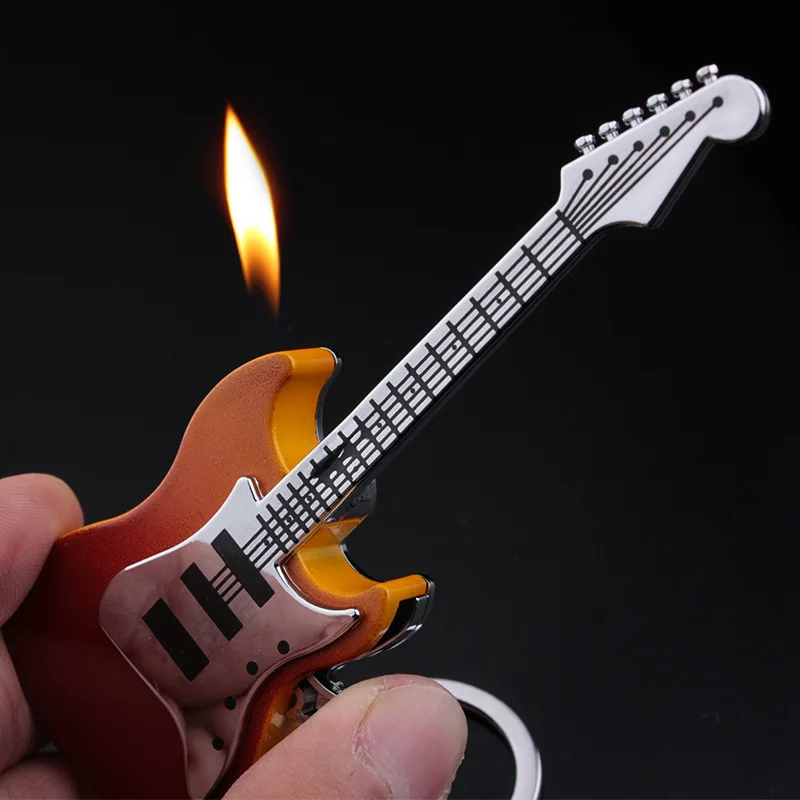 Refillable Butane Gas Lighter Mini Guitar Shape Open Flame Cigarette Lighter Key Chain Creative Portable Trendy Men's Collection
Refillable Butane Gas Lighter Mini Guitar Shape Open Flame Cigarette Lighter Key Chain Creative Portable Trendy Men's Collection