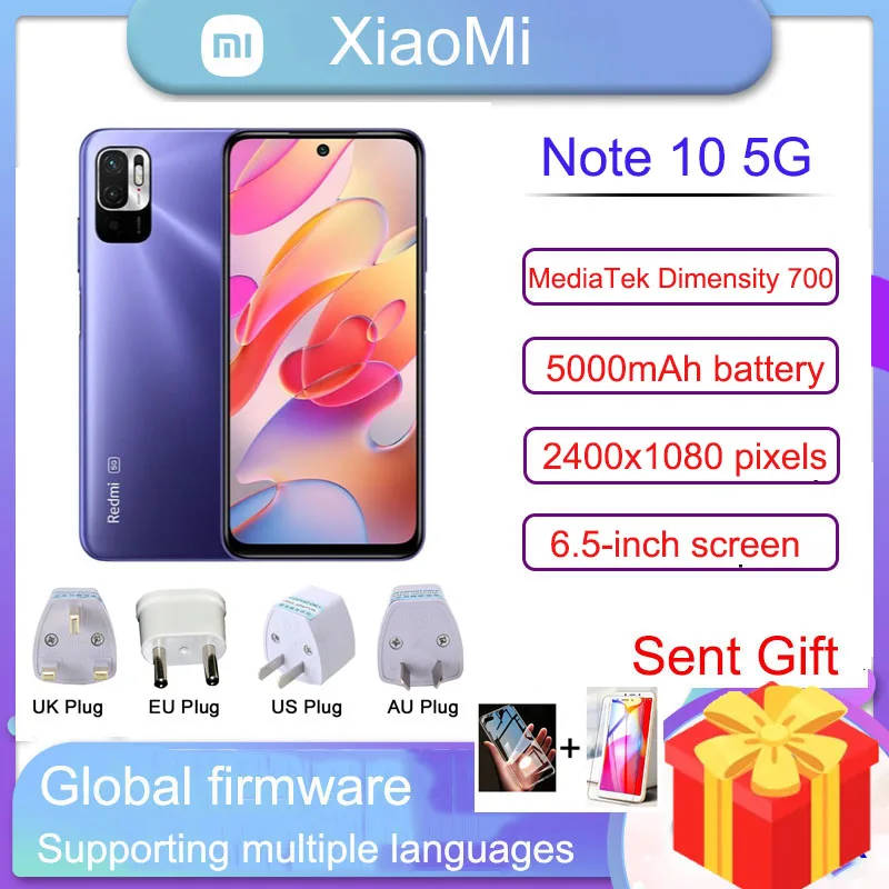 Xiaomi Redmi Note 10 SmartPhone 5G Global Version 4GB 64GB/128GB Dimensity 700 6.5" 90Hz Display 5000mAh 48MP Camera
Xiaomi Redmi Note 10 SmartPhone 5G Global Version 4GB 64GB/128GB Dimensity 700 6.5" 90Hz Display 5000mAh 48MP Camera