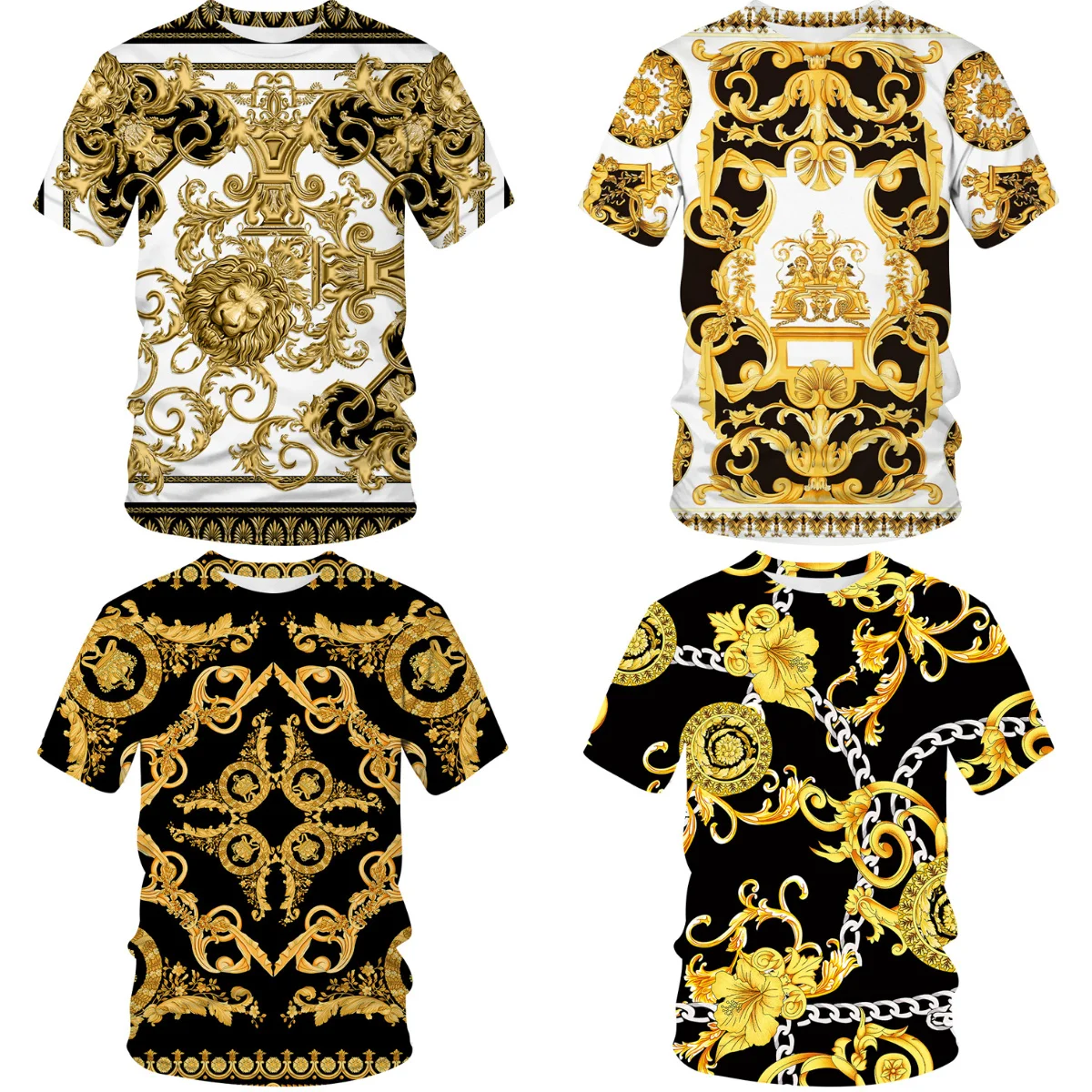2021 Latest Baroque t Shirt for Man/woman Summer Oversized Male t Shirt 3d Lion Head Crown Print Loose Around Neck Short Sleeve
2021 Latest Baroque t Shirt for Man/woman Summer Oversized Male t Shirt 3d Lion Head Crown Print Loose Around Neck Short Sleeve