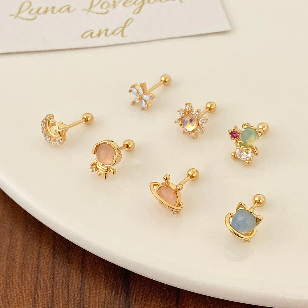 1 Pc Korean New Cute Simple Star Flower Geometric Stud Earrings for Women Copper Zircon Fresh Sweet Temperament Earrings Jewelry
1 Pc Korean New Cute Simple Star Flower Geometric Stud Earrings for Women Copper Zircon Fresh Sweet Temperament Earrings Jewelry