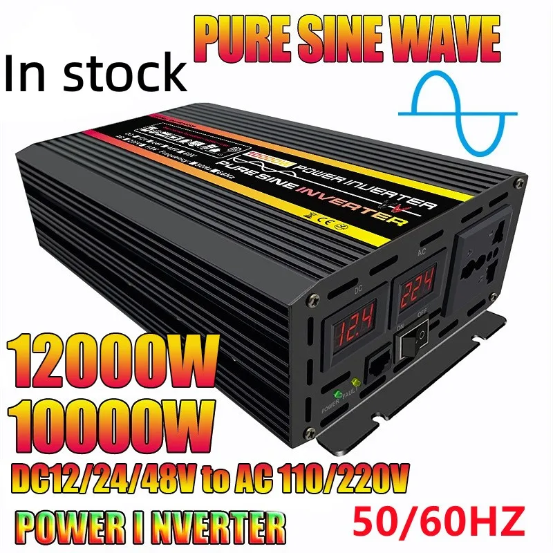 8000/10000W LCD Display Solar Power Inverter 12V 24V 48V to 110V/220V Pure Sine Wave Voltage Transformer Car Charge Converter
8000/10000W LCD Display Solar Power Inverter 12V 24V 48V to 110V/220V Pure Sine Wave Voltage Transformer Car Charge Converter