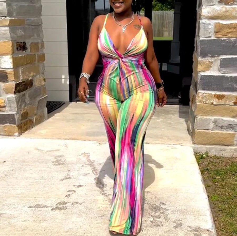 Summer Sexy Tie-dye Printed Wide Leg Pant Jumpsuit Women Casual Spaghetti Strap Bodycon Party Club Night Out Jumpsuits
Summer Sexy Tie-dye Printed Wide Leg Pant Jumpsuit Women Casual Spaghetti Strap Bodycon Party Club Night Out Jumpsuits
