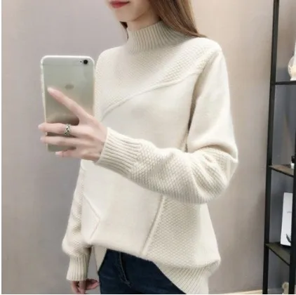 New Korean version of women's shoulder sleeve sweater women loose semi-turtleneck undershirt black
New Korean version of women's shoulder sleeve sweater women loose semi-turtleneck undershirt black