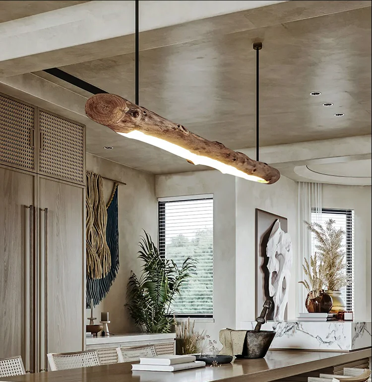 Ji Ji Feng Japanese retro chandelier log creative restaurant bar table word solid wood teahouse Zen lamps
Ji Ji Feng Japanese retro chandelier log creative restaurant bar table word solid wood teahouse Zen lamps