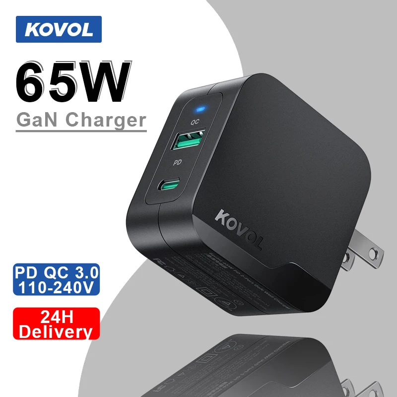 KOVOL 65W Charger Type C GaN PD QC 3.0 Fast Charge Quick Charger For iPhone 13 12 Pro Max Samsung Xiaomi Mobile Phone Charger
KOVOL 65W Charger Type C GaN PD QC 3.0 Fast Charge Quick Charger For iPhone 13 12 Pro Max Samsung Xiaomi Mobile Phone Charger