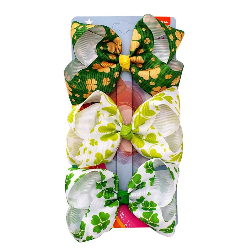 3pcs 4inch Green Clover Thread Ribbon Hair Bows Clip Handmade Boutique Printing Hairbow Girls Hair Accessories Headwear
3pcs 4inch Green Clover Thread Ribbon Hair Bows Clip Handmade Boutique Printing Hairbow Girls Hair Accessories Headwear