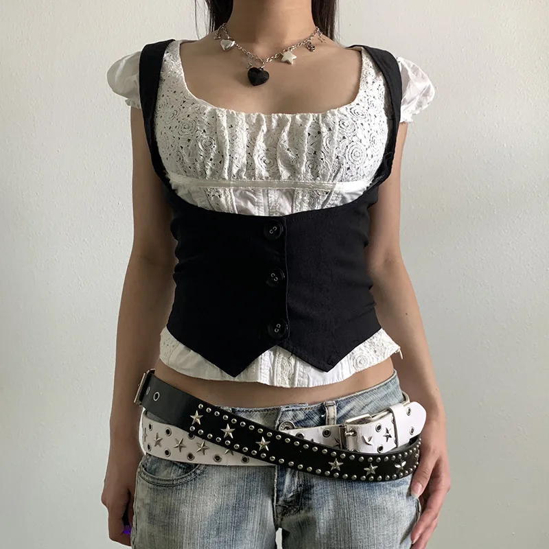 Mall Goth Grunge Aesthetics Y2K Buttoned Sleeveless Black Corset Tops Gothic Straped Trimmed Sleeveless Solid Winter Fashion Hot
Mall Goth Grunge Aesthetics Y2K Buttoned Sleeveless Black Corset Tops Gothic Straped Trimmed Sleeveless Solid Winter Fashion Hot