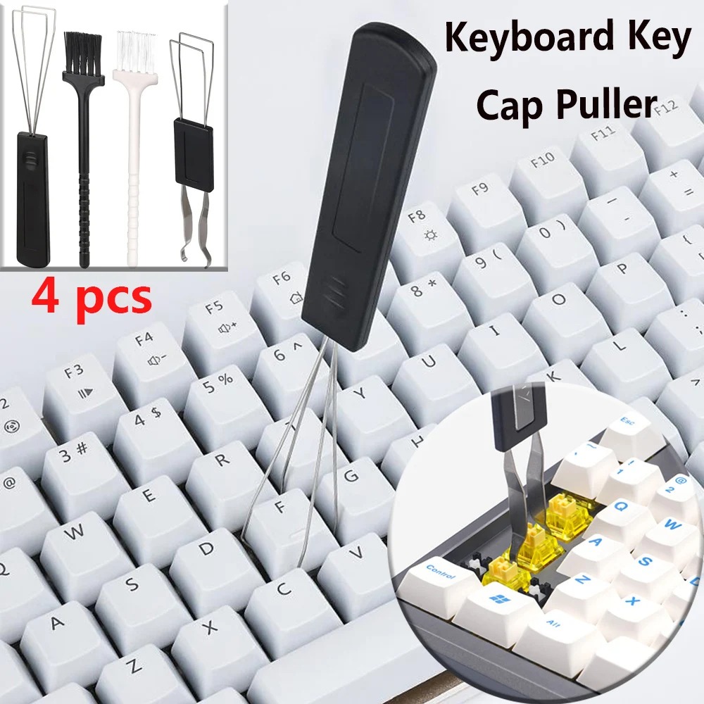 2pcs Keyboard Keycap Puller + 2pcs Cleaning Brushes Universal Mechanical Keyboard Key Cap Shaft Remover Replacement Tool Kit
2pcs Keyboard Keycap Puller + 2pcs Cleaning Brushes Universal Mechanical Keyboard Key Cap Shaft Remover Replacement Tool Kit