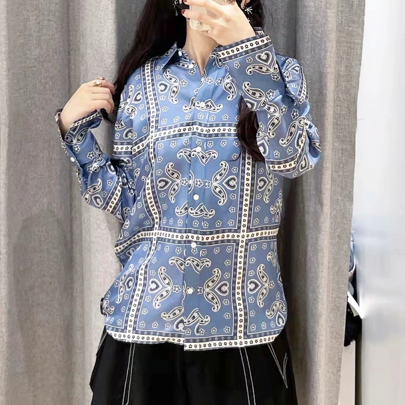 Sand* Fashion Spring Vintage Print Shirt Women Elegant Turn-down Collar Loose Blouses Office Lady Chic Tops French Luxury Brand
Sand* Fashion Spring Vintage Print Shirt Women Elegant Turn-down Collar Loose Blouses Office Lady Chic Tops French Luxury Brand
