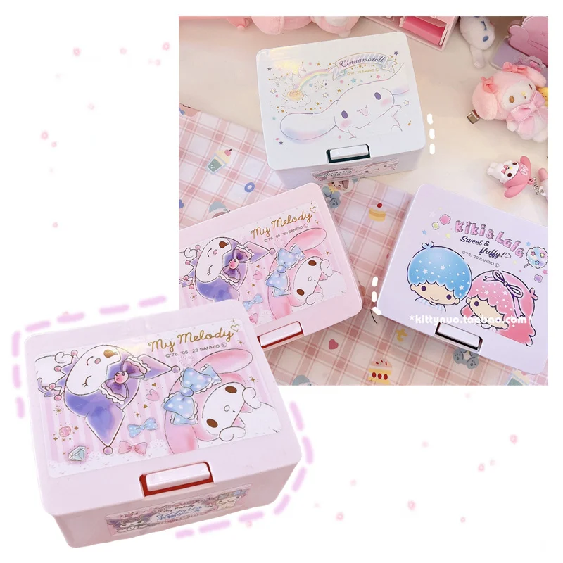Cartoon My Melody Cinnamoroll Little Twin Star Cute Anime Clamshell Sundries Storage Box Kawaii Creative Desktop Cosmetic Box
Cartoon My Melody Cinnamoroll Little Twin Star Cute Anime Clamshell Sundries Storage Box Kawaii Creative Desktop Cosmetic Box