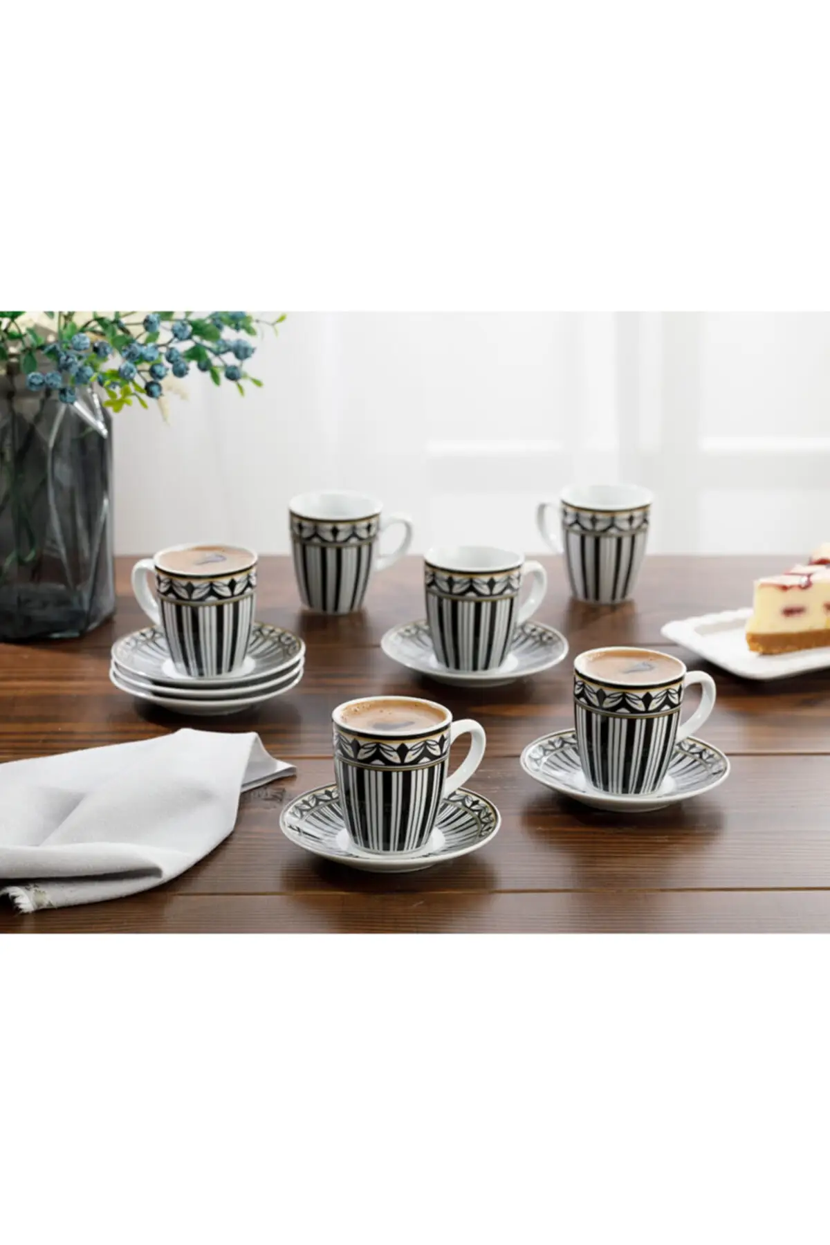 Eldora фарфоровая 6-дюймовая кофейная чашка в наборе 100 мл Черно-белая 
Eldora фарфоровая 6-дюймовая кофейная чашка в наборе 100 мл Черно-белая