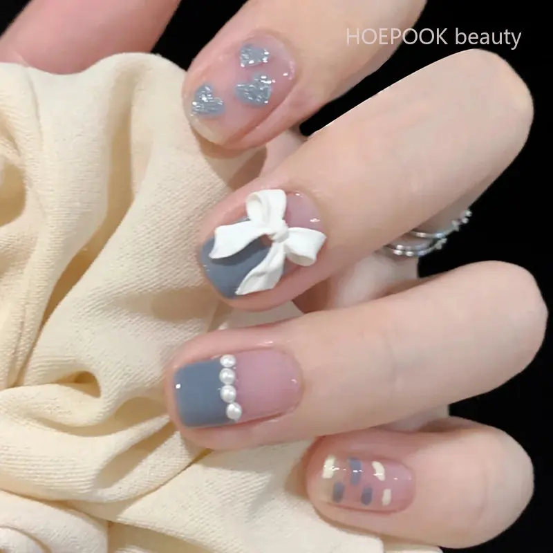 24pcs Trendy White Butterfly False Nail Piece Colourful Short Coffin Full Cover Artificial Fake Nail With Glue Women Decoration
24pcs Trendy White Butterfly False Nail Piece Colourful Short Coffin Full Cover Artificial Fake Nail With Glue Women Decoration