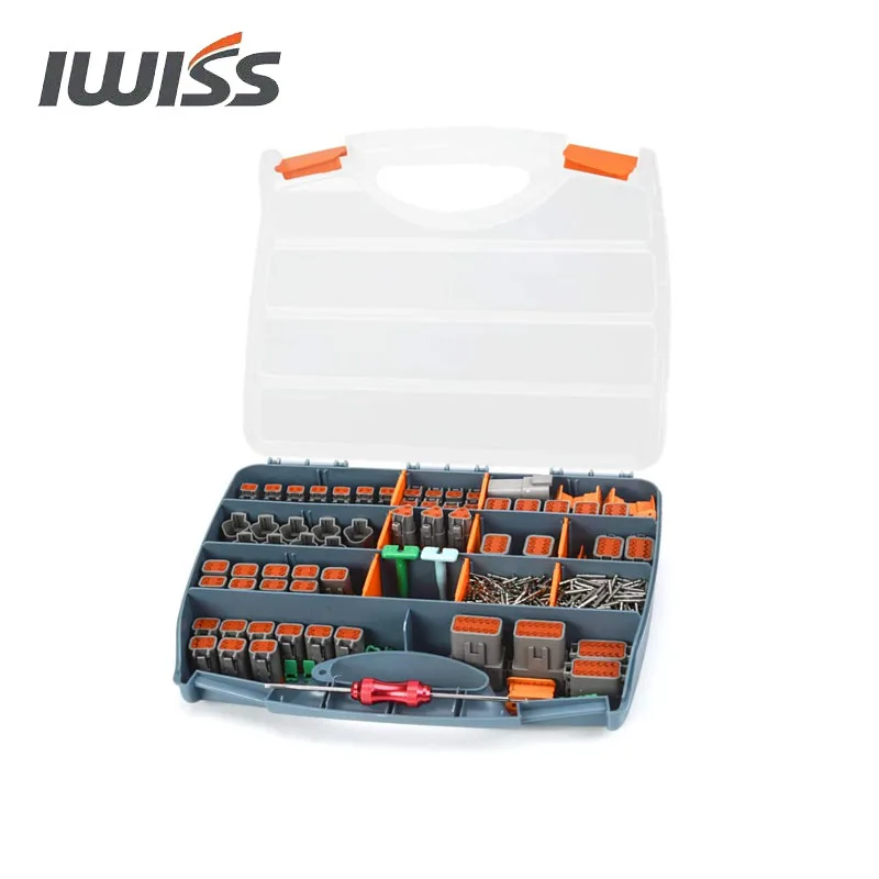 IWISS DEUTSCH DT Connector Kit in 2,3,4,6,8,12 Pin Configurations, Size 16 Stamped Formed Contacts(AWG 14), 519PCS
IWISS DEUTSCH DT Connector Kit in 2,3,4,6,8,12 Pin Configurations, Size 16 Stamped Formed Contacts(AWG 14), 519PCS