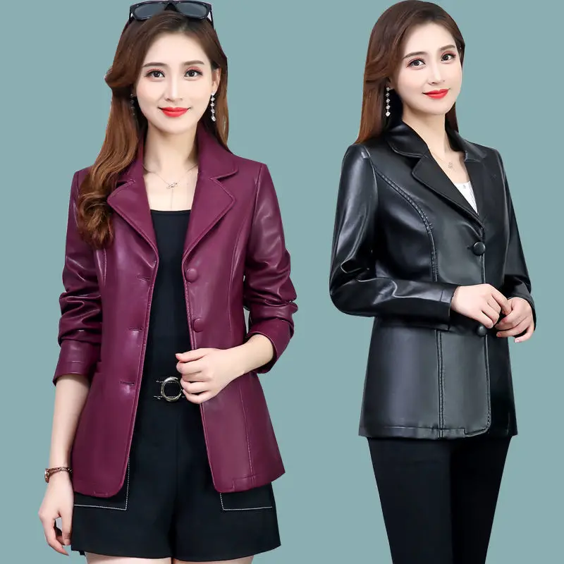 New Women Leather Coat Spring Autumn Long Sleeved Faux Leather Jacket Female Outwear Ladies Biker Moto Outwear Fashion Coat L386
New Women Leather Coat Spring Autumn Long Sleeved Faux Leather Jacket Female Outwear Ladies Biker Moto Outwear Fashion Coat L386