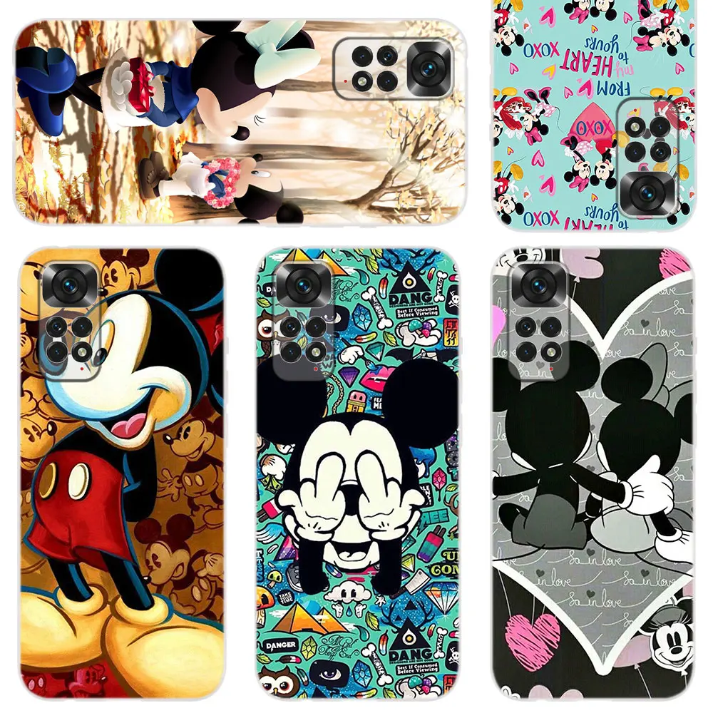 

Silicone Soft Case For Xiaomi Redmi Note 11 10 Lite 9 8 7 6 5 Pro Max 10S 9S 8T 9T Coque 4G Shell 5G Cover Mickey Minnie Disney