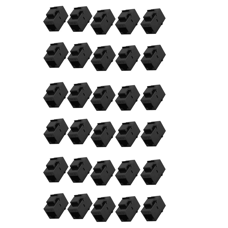 30Pcs RJ45 Connector Keystone Jack Cat6 Extension Coupler Ethernet Network LAN Cat 6 Coupler Jacks Extend Adapter,Black 
30Pcs RJ45 Connector Keystone Jack Cat6 Extension Coupler Ethernet Network LAN Cat 6 Coupler Jacks Extend Adapter,Black