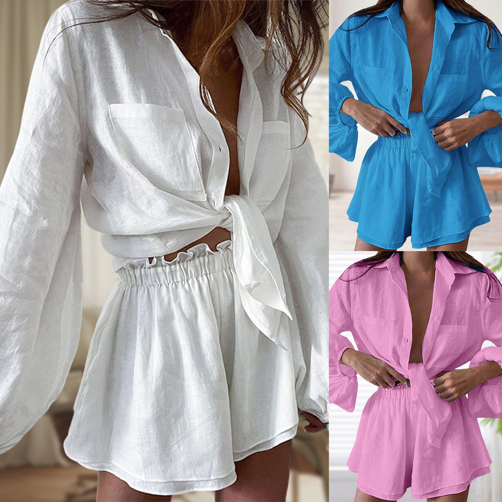 Elegant Women's Sweatshirt Suit Casual T-shirt+Shorts 2-piece Sets 2023 Summer Solid Home Wear Female Loog Top Hot Pants Work
Elegant Women's Sweatshirt Suit Casual T-shirt+Shorts 2-piece Sets 2023 Summer Solid Home Wear Female Loog Top Hot Pants Work