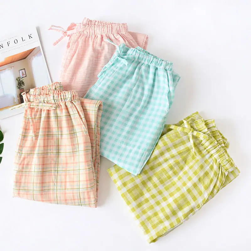 Cotton Pants For Womens Pajamas Spring Autumn Home Clothes Sleepwear Casual Plaid Long Bottom Female Comfortable Loose Nightwear
Cotton Pants For Womens Pajamas Spring Autumn Home Clothes Sleepwear Casual Plaid Long Bottom Female Comfortable Loose Nightwear