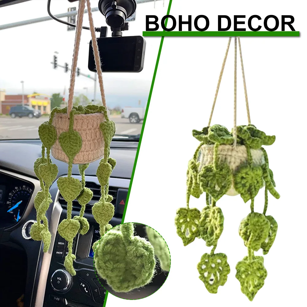 Wool Rearview Mirror Pendant Crochet Hanging Potted Plant Basket Ornaments Auto Decor Interior Accessories For Female Girls
Wool Rearview Mirror Pendant Crochet Hanging Potted Plant Basket Ornaments Auto Decor Interior Accessories For Female Girls