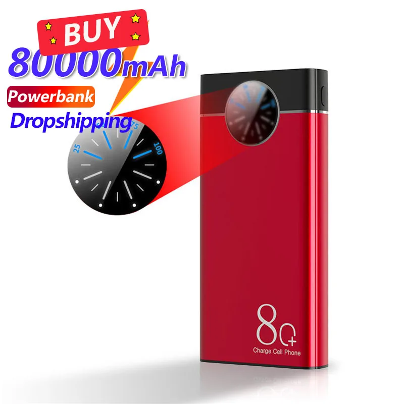 Power Bank Portable Charger 80000mAh Outdoor Power Bank Digital Display USB LED Light Fast Charging For Xiaomi Samsung IPhone
Power Bank Portable Charger 80000mAh Outdoor Power Bank Digital Display USB LED Light Fast Charging For Xiaomi Samsung IPhone