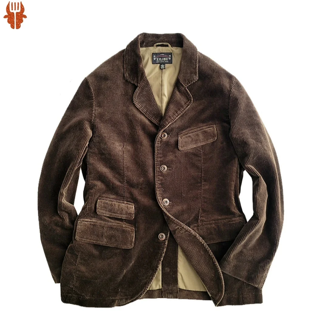 Men's Suit Blazer Corduroy Multi-pockets Gentlemen Smart Business America Vintage Jackets
Men's Suit Blazer Corduroy Multi-pockets Gentlemen Smart Business America Vintage Jackets