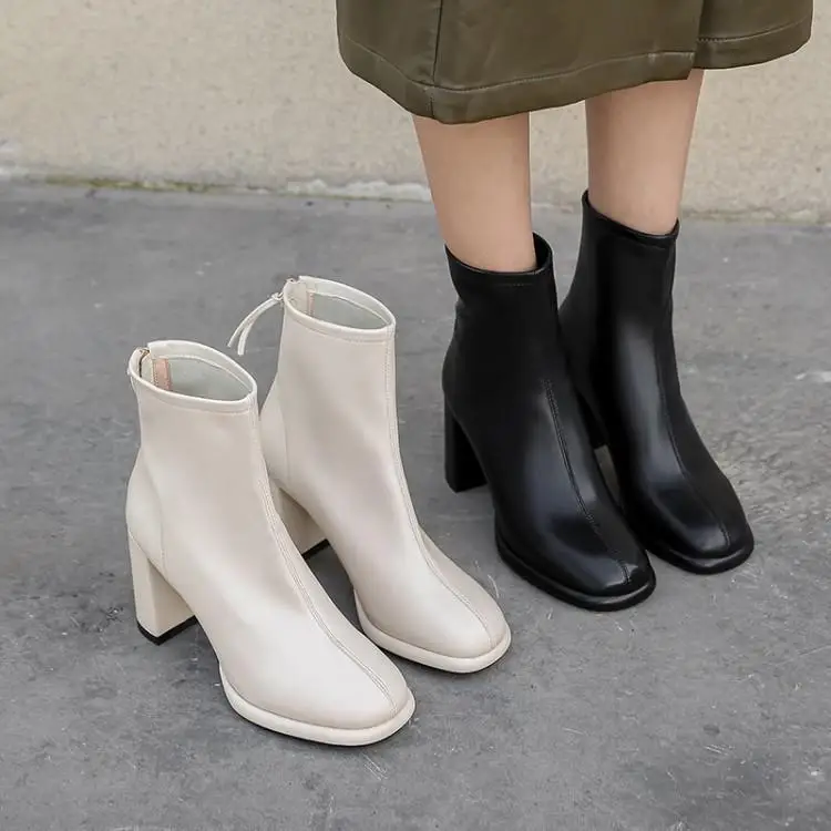 Elegant platform 8cm high heel genuine leather women square toe zipper dating daily wear work ankle boot fashion
Elegant platform 8cm high heel genuine leather women square toe zipper dating daily wear work ankle boot fashion