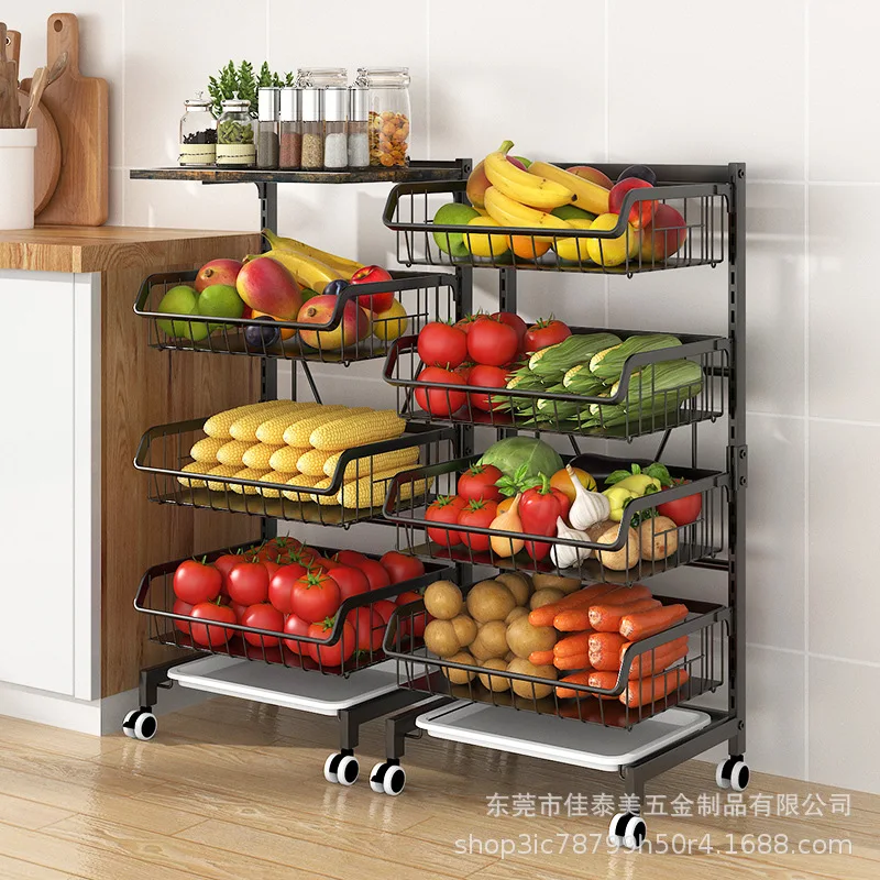 Kitchen Vegetable Fruit Storage Rack Multi-layer Floor Type Household Pot Racks Multi-functional Movable Sundries Storage Shelf
Kitchen Vegetable Fruit Storage Rack Multi-layer Floor Type Household Pot Racks Multi-functional Movable Sundries Storage Shelf