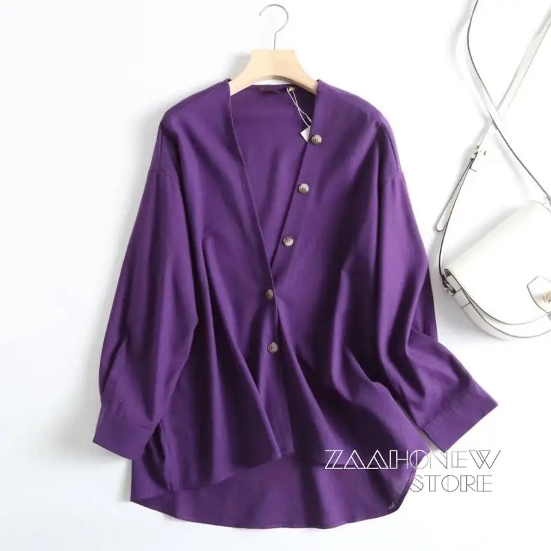 ZAAHONEW 2022 Summer Women Fashionable V-neck Long Sleeve Linen Shirt Female Loose Solid Simple Casual Blouses Tops
ZAAHONEW 2022 Summer Women Fashionable V-neck Long Sleeve Linen Shirt Female Loose Solid Simple Casual Blouses Tops