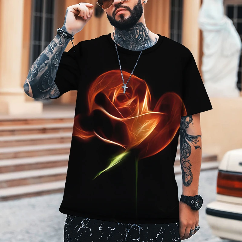 2022 Men's Shirt Rose Flower With Thorns Love 3D Printing Men's T-shirt Round Neck Top Loose Oversized Brand Clothing 5XL
2022 Men's Shirt Rose Flower With Thorns Love 3D Printing Men's T-shirt Round Neck Top Loose Oversized Brand Clothing 5XL