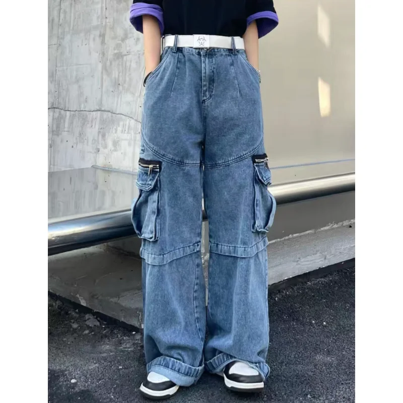 Blue Washed Pocket Cargo Pants Street Fashion High Waist Loose Wide Leg Jeans Y2k Harajuku Style Retro Hip-Hop Couple Trousers
Blue Washed Pocket Cargo Pants Street Fashion High Waist Loose Wide Leg Jeans Y2k Harajuku Style Retro Hip-Hop Couple Trousers