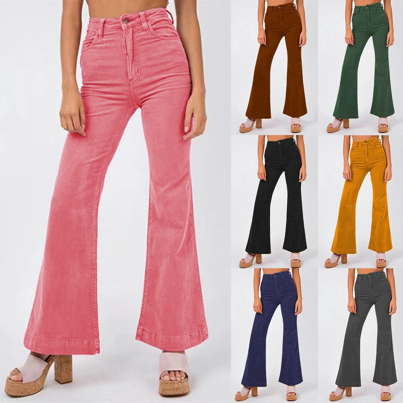 Women'S Solid Color Corduroy Flare Pants Wide Leg Pants Street Solid Color Casual Pants Yoga Trouser Pants
Women'S Solid Color Corduroy Flare Pants Wide Leg Pants Street Solid Color Casual Pants Yoga Trouser Pants