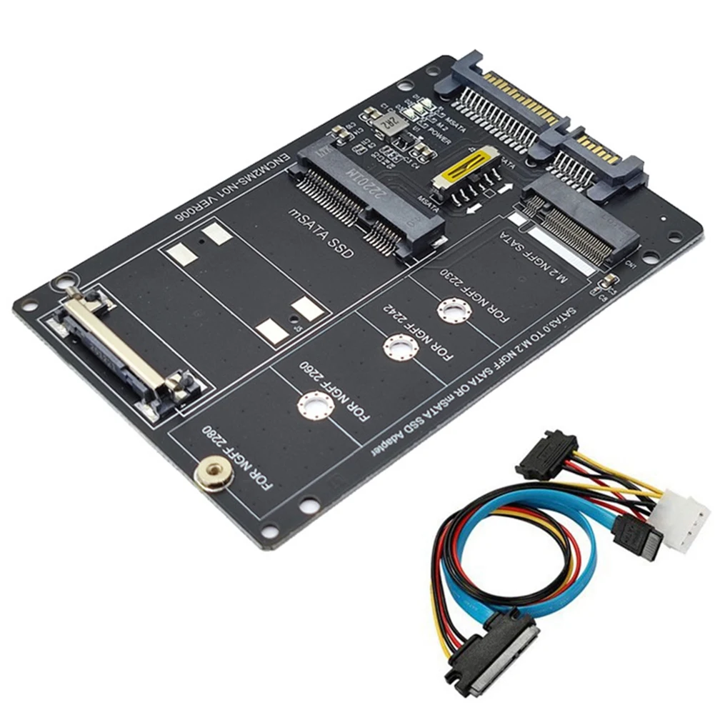 Карта адаптера NGFF + MSATA на SATA3.0 + кабель SATA M2 KEY B-M SSD на 6G карта преобразования интерфейса
Карта адаптера NGFF + MSATA на SATA3.0 + кабель SATA M2 KEY B-M SSD на 6G карта преобразования интерфейса