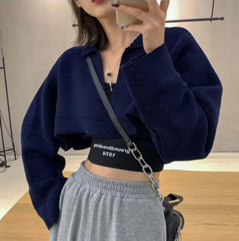 2023 Korean Style V-neck Short Knitted Sweaters Women Autumn Fashion Long Sleeve Sexy Streetwear Outerwear Female Crop Sweater
2023 Korean Style V-neck Short Knitted Sweaters Women Autumn Fashion Long Sleeve Sexy Streetwear Outerwear Female Crop Sweater