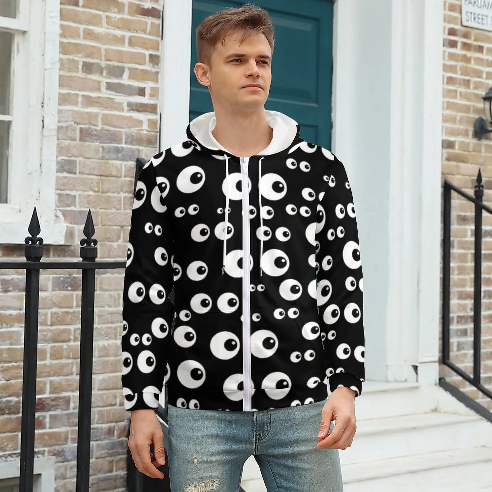 Cartoon Eyes Hoodie Fun Black and White Eyeballs Design For Men Winter Hoodies Loose Zip Up Hoodie Plus Size
Cartoon Eyes Hoodie Fun Black and White Eyeballs Design For Men Winter Hoodies Loose Zip Up Hoodie Plus Size
