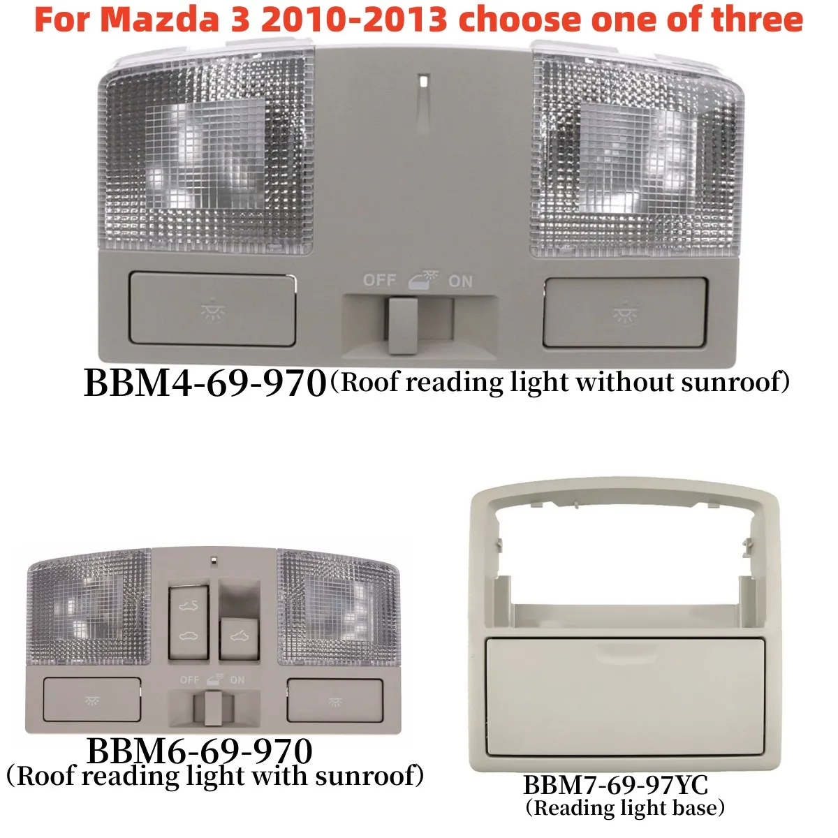 1pcs Car Overhead Console Map Lamp Light For Mazda 3 2010-2013 BBM4-69-970/BBM6-69-970/BBM7-69-97YC Roof Reading Light Base
1pcs Car Overhead Console Map Lamp Light For Mazda 3 2010-2013 BBM4-69-970/BBM6-69-970/BBM7-69-97YC Roof Reading Light Base