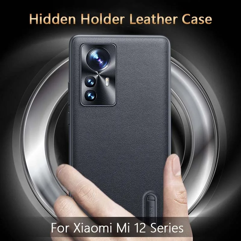 

Защитный кожаный чехол-подставка для камеры Xiaomi Mi 12 12X Pro, Ультратонкий чехол с полным покрытием и защитой от отпечатков пальцев, мягкий мато...