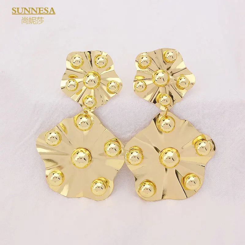 SUNNESA Classic 18k Gold Plated Jewelry Copper Drop Dangle Earrings Fashion Brazilian Gold Color Earrings Wedding Party Gift
SUNNESA Classic 18k Gold Plated Jewelry Copper Drop Dangle Earrings Fashion Brazilian Gold Color Earrings Wedding Party Gift