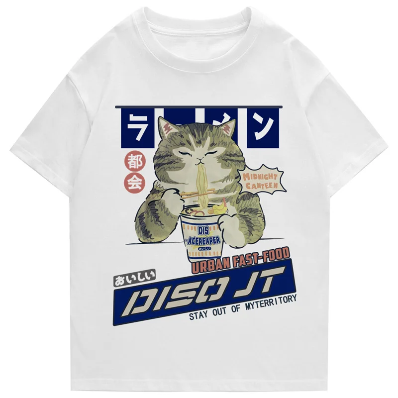 Summer Cartoon Cat Letter Print Cotton T-shirt Men Streetwear Harajuku Loose And Breathable Unisex Kawaii Funny Oversized Tees
Summer Cartoon Cat Letter Print Cotton T-shirt Men Streetwear Harajuku Loose And Breathable Unisex Kawaii Funny Oversized Tees