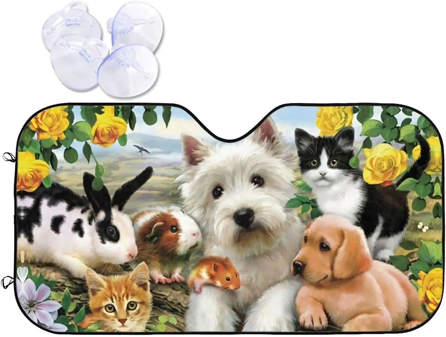 Cute Dog Animals Front Windshield Sun Shade Auto Sunshade for Car SUV-Blocks UV Rays Sun Visor Protector-Keeps Your Vehicle Cool
Cute Dog Animals Front Windshield Sun Shade Auto Sunshade for Car SUV-Blocks UV Rays Sun Visor Protector-Keeps Your Vehicle Cool