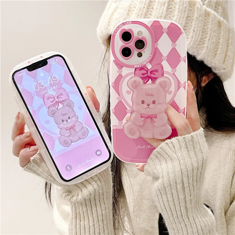 New Cute Pink Rhombus Bear Stand Apple 13/12 Promax Mobile Phone Case Xr Suitable For Iphone11/xs Soft 8p Wholesale
New Cute Pink Rhombus Bear Stand Apple 13/12 Promax Mobile Phone Case Xr Suitable For Iphone11/xs Soft 8p Wholesale