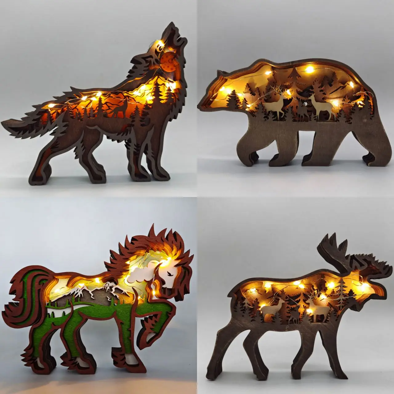ZK20 Home Decoration Wooden Hollowed Small Wolf LED Light Home Decor Desktop Ornaments Christmas Gift Wooden Animal Statue
ZK20 Home Decoration Wooden Hollowed Small Wolf LED Light Home Decor Desktop Ornaments Christmas Gift Wooden Animal Statue