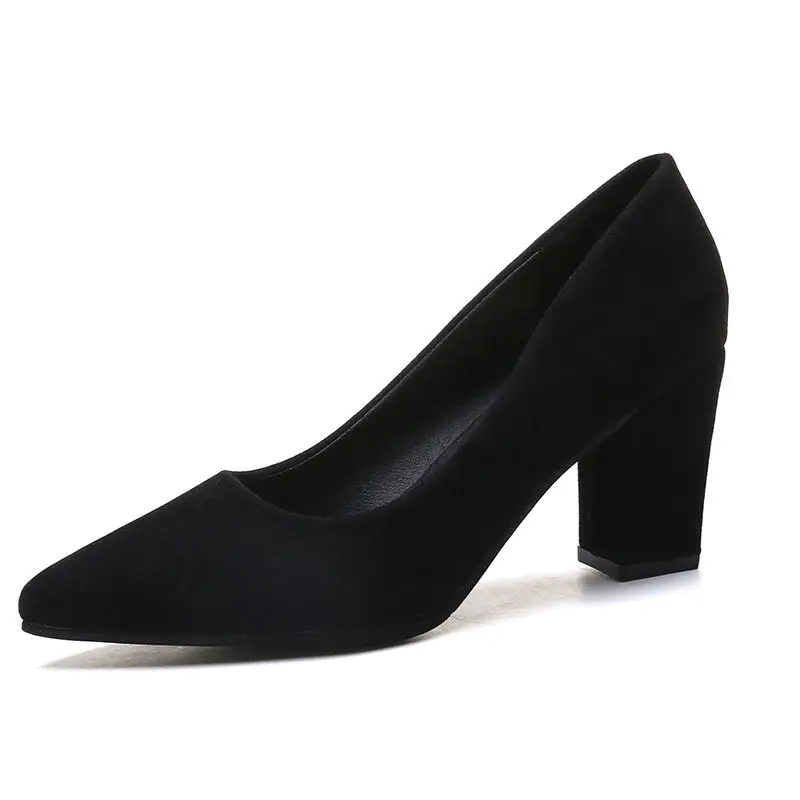 Thick Heel Pointed High Single Shoes Breathable Solid Anti Slip Platform Slim Fashion Low Top Black 2022 New
Thick Heel Pointed High Single Shoes Breathable Solid Anti Slip Platform Slim Fashion Low Top Black 2022 New