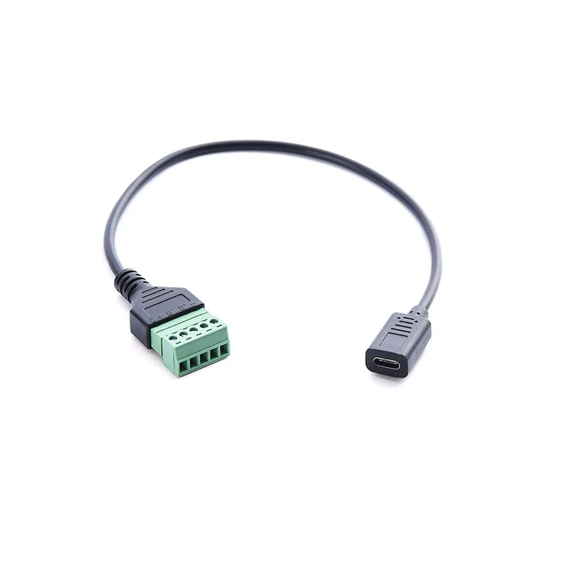 1Pc USB-C USB 3.1 Type-C Female Jack to 5 Pin Screw Connector with Shield Solderless Terminal Plug Adapter Cable Cord 30cm/1ft
1Pc USB-C USB 3.1 Type-C Female Jack to 5 Pin Screw Connector with Shield Solderless Terminal Plug Adapter Cable Cord 30cm/1ft