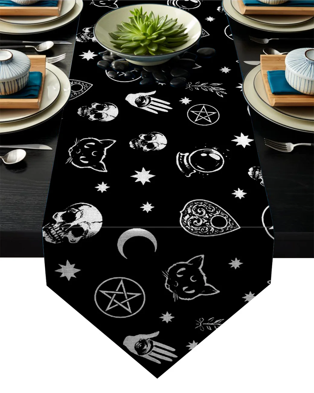 Halloween Black Witch Skull Moon Divination Table Runner Christmas Decorations for Home Table Runners for Wedding Party Decor
Halloween Black Witch Skull Moon Divination Table Runner Christmas Decorations for Home Table Runners for Wedding Party Decor