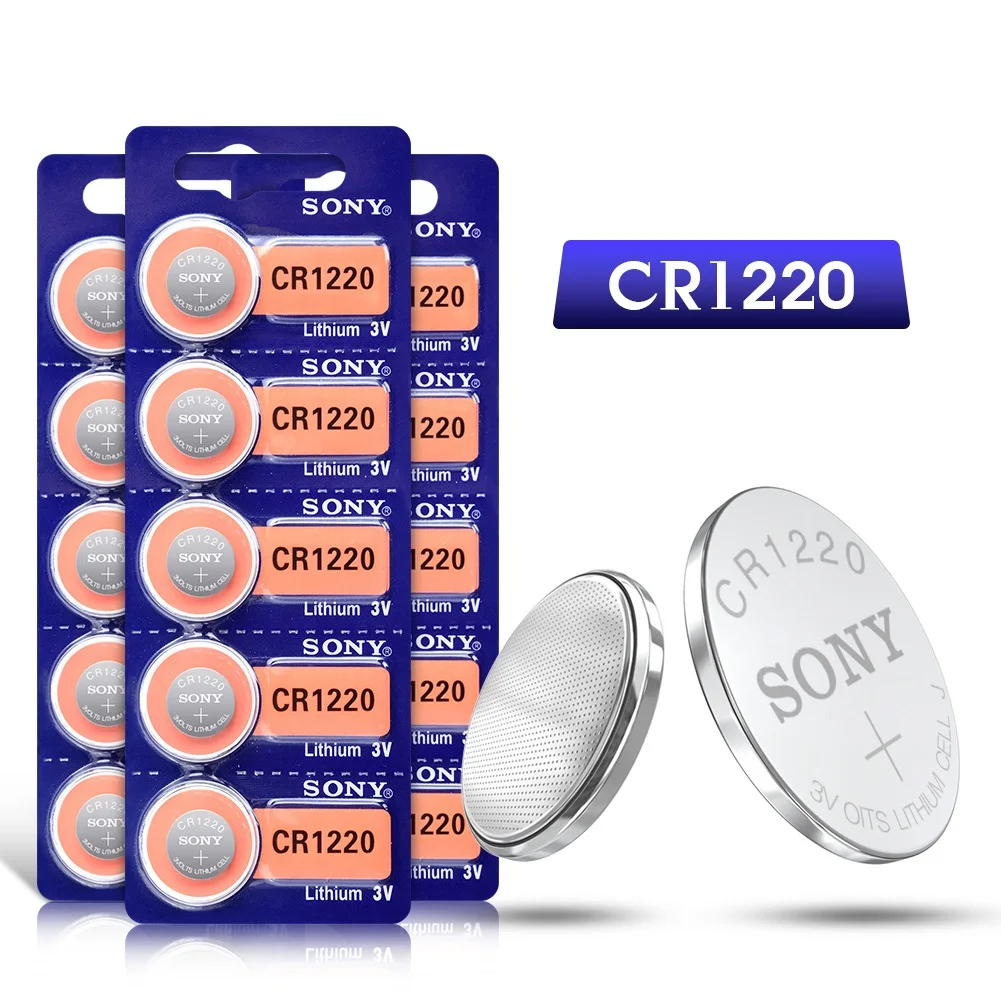 5-50 шт. Sony 100% оригинальная CR1220 Кнопочная батарея для часов автомобильный пульт дистанционного управления cr 1220 ECR1220 GPCR1220 3 В литиевая батарея
5-50 шт. Sony 100% оригинальная CR1220 Кнопочная батарея для часов автомобильный пульт дистанционного управления cr 1220 ECR1220 GPCR1220 3 В литиевая батарея