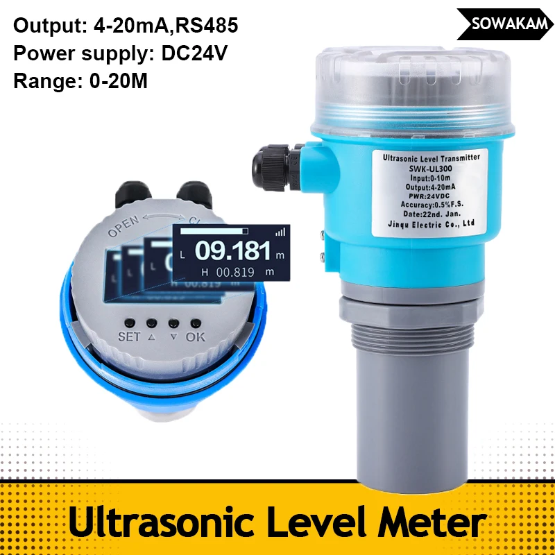 Ultrasonic Level Meter 4-20mA RS485 output 3m 5m 10m 20m Water Liquid Position Sensor Water Pool Tank Water Level Transmitter
Ultrasonic Level Meter 4-20mA RS485 output 3m 5m 10m 20m Water Liquid Position Sensor Water Pool Tank Water Level Transmitter