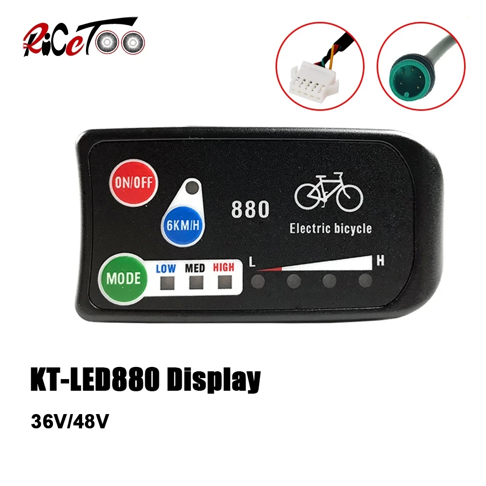 Electric Bike Accessories KT Ebike Display LED 880 36V 48V Intelligent Control Panel Display For Bicycle Conversion Kit
Electric Bike Accessories KT Ebike Display LED 880 36V 48V Intelligent Control Panel Display For Bicycle Conversion Kit