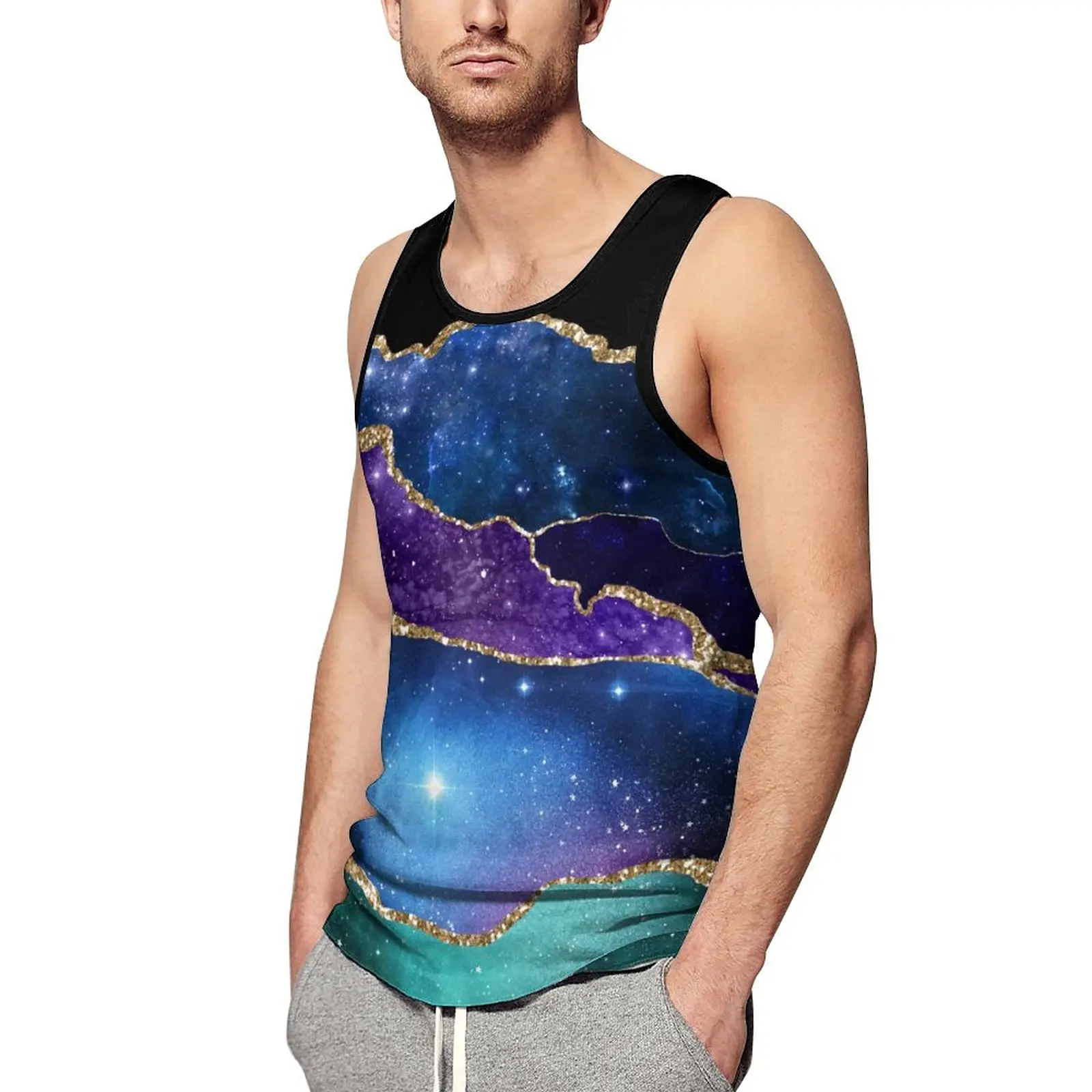 Gold Glitter Marble Tank Top Male Purple Teal Print Bodybuilding Oversized Tops Summer Cool Custom Sleeveless Vests
Gold Glitter Marble Tank Top Male Purple Teal Print Bodybuilding Oversized Tops Summer Cool Custom Sleeveless Vests
